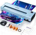 Máquina laminadora de 13 pulgadas con 20 hojas de laminación, laminadora caliente y fría de 11 x 17 para profesores 10 en 1 con alimentación automática de papel, tecnología Never Jam Laminador personal para oficina en casa y escuela