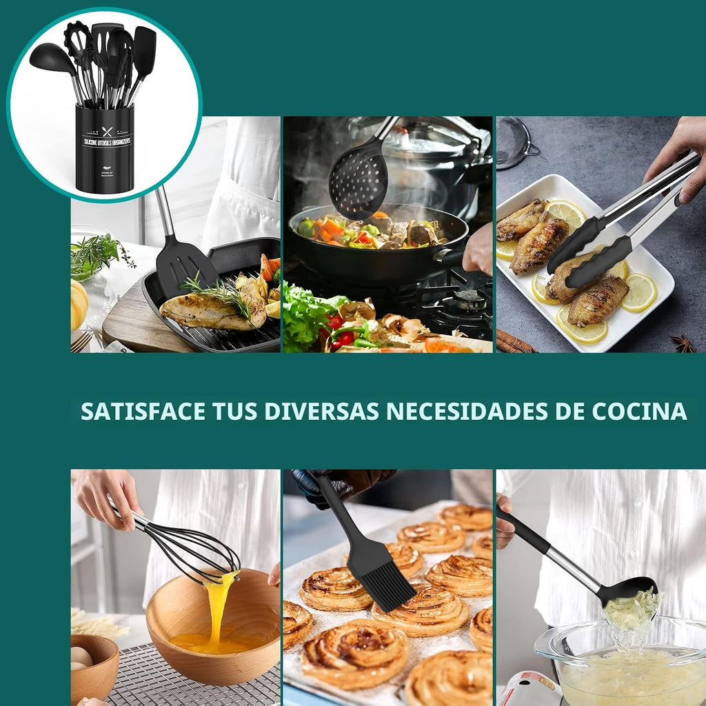 Umite Chef Juego de utensilios de cocina, 15 utensilios de cocina de