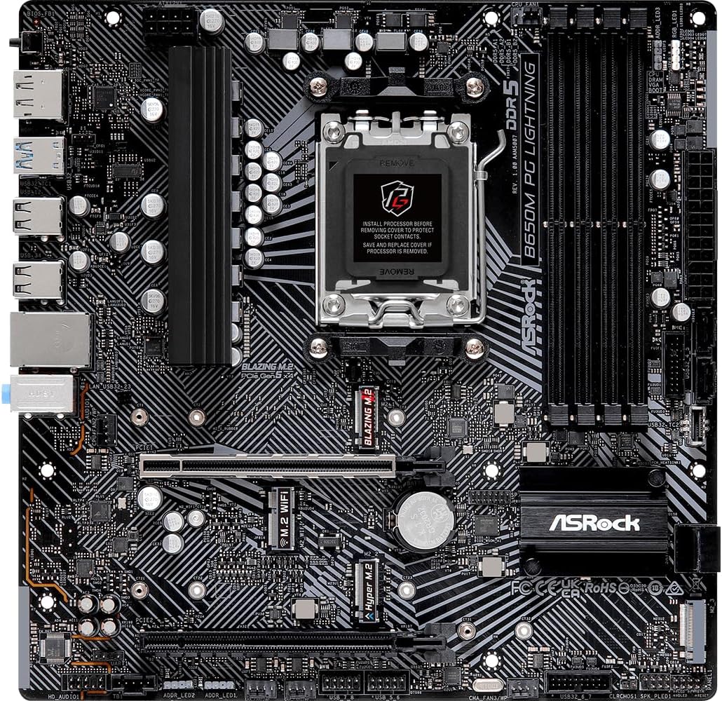 ASRock B650M PG Lightning AMD Zócalo AM5 Procesadores Ryzen9000\/80...