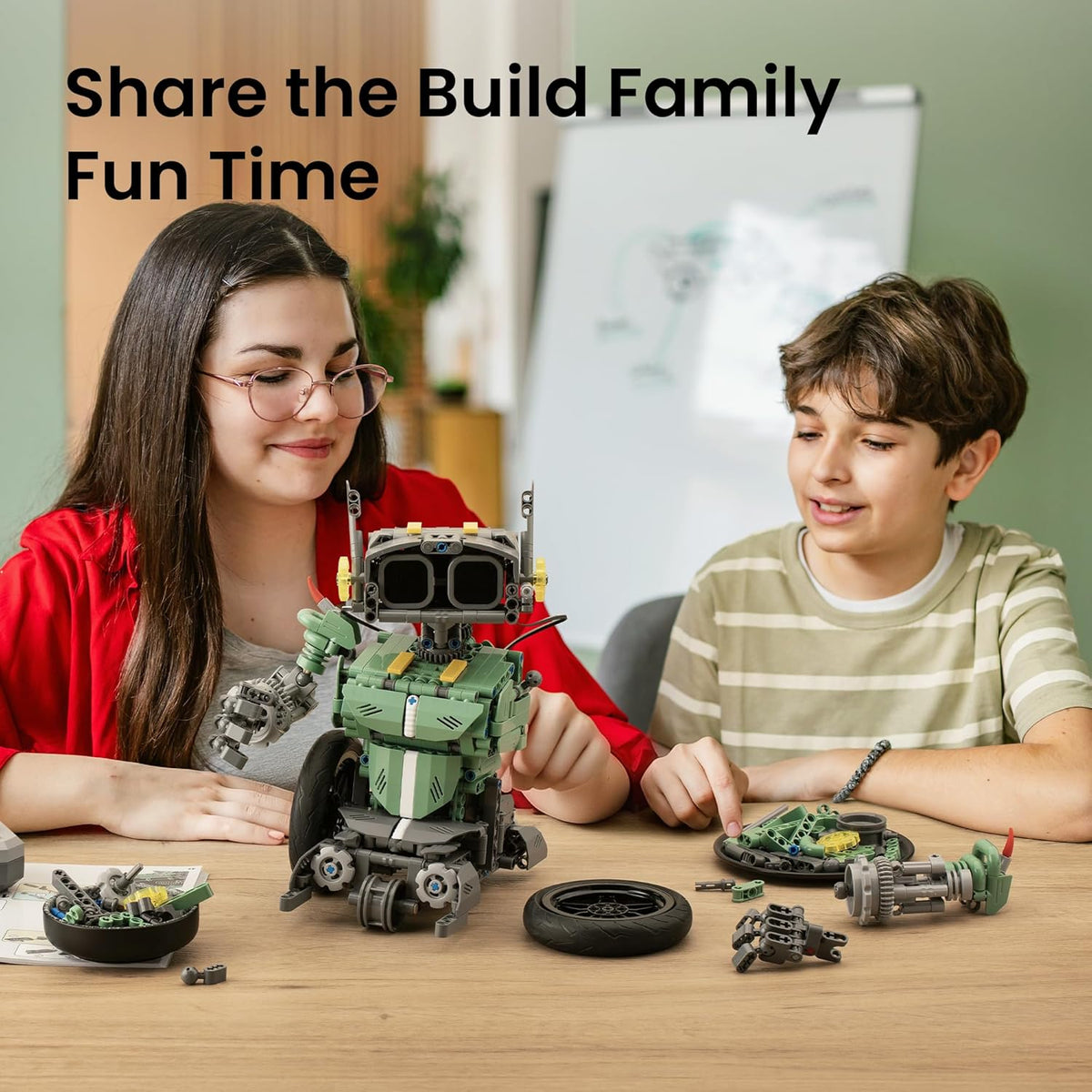 Sillbird Kit de construcción de automóviles robot con control remoto, Verde