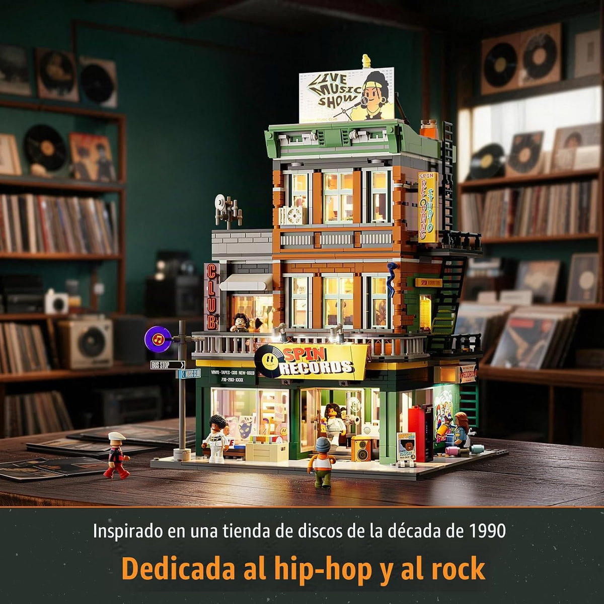 Lumibricks Record Store - Juego de construcción modular de iluminación para
