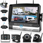 Sistema de cámara inalámbrica 1080P para RV, cámara de respaldo de visión nocturna IP69 impermeable con cámara de visión trasera lateral y monitor HD de 7 pulgadas para RV, camión, remolque, casa