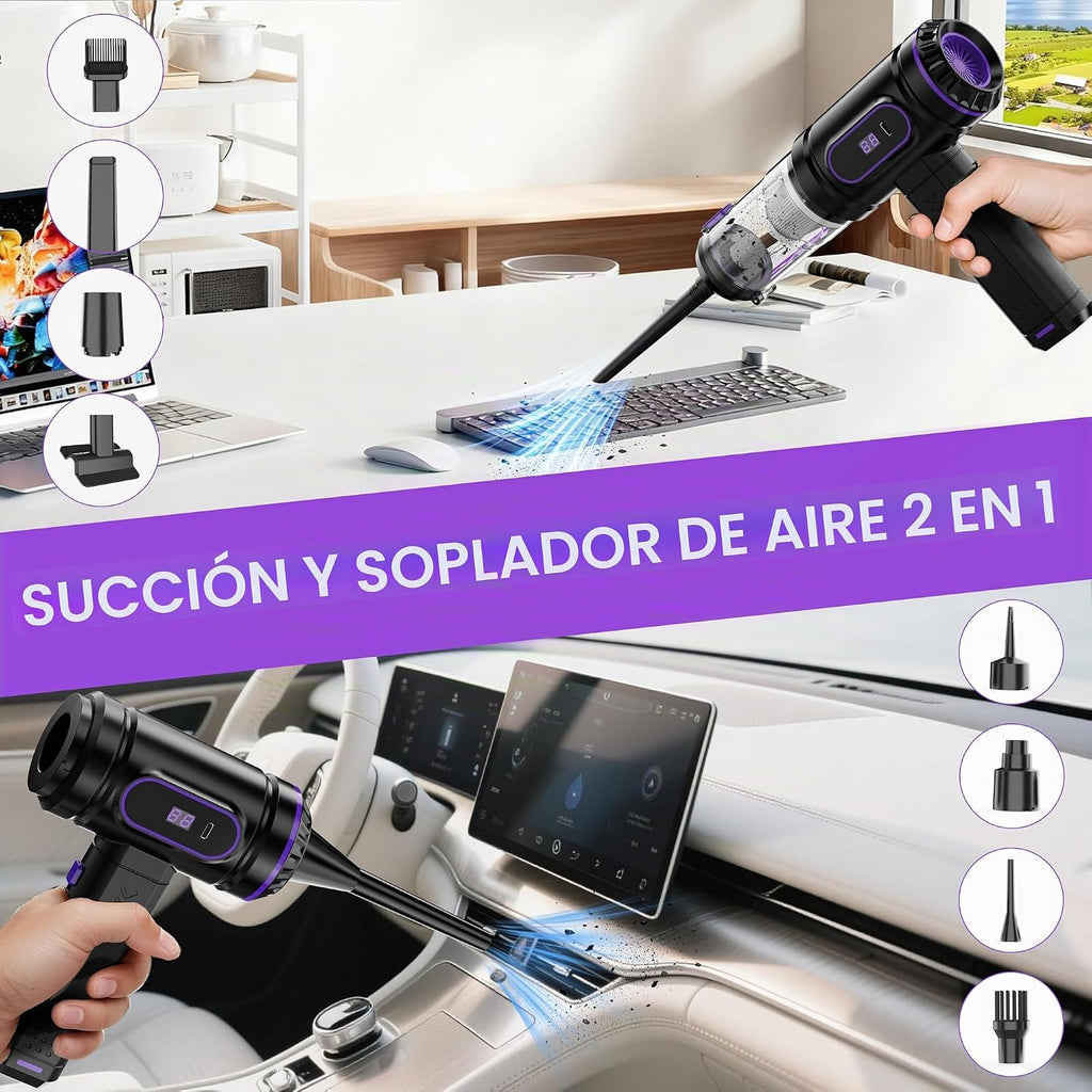 Mini aspiradora de mano para coche, 15000PA, 2 en 1