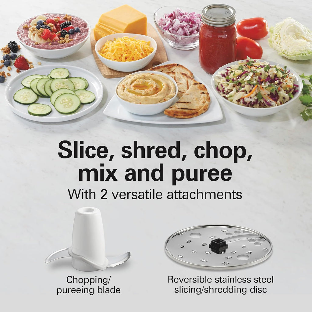 Hamilton Beach Procesador de alimentos y picador de verduras de 10 tazas