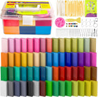 60 Colores Kit de Arcilla para Repostería al Horno, Individualmente Empacado