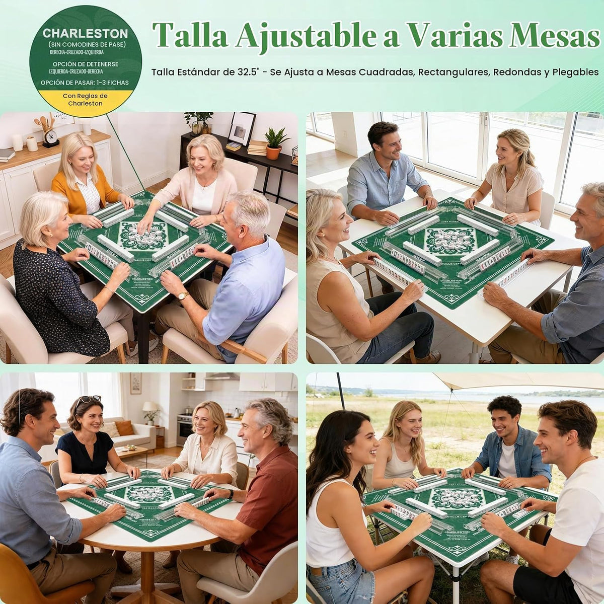 Se envía tapete de Mahjong enrollado con regla sin arrugas, 32.5 x