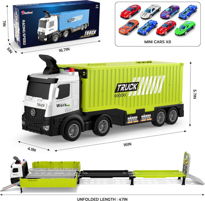 Pista de Carreras de Camión Transportador Juguetes para Niños, Set...