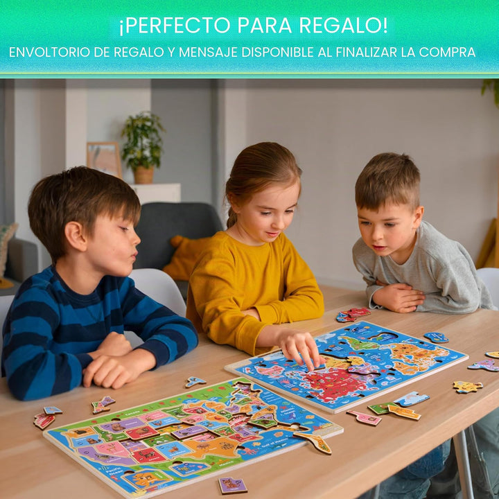 Montessori Mama Rompecabezas de madera para niños de 4 a 6 años, Es...