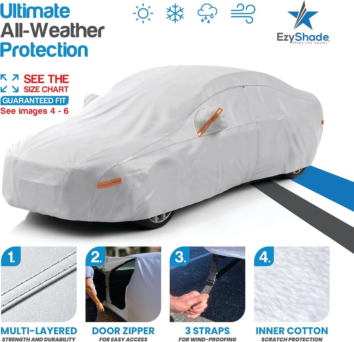 EzyShade - Funda impermeable para automóvil para todo tipo de clima