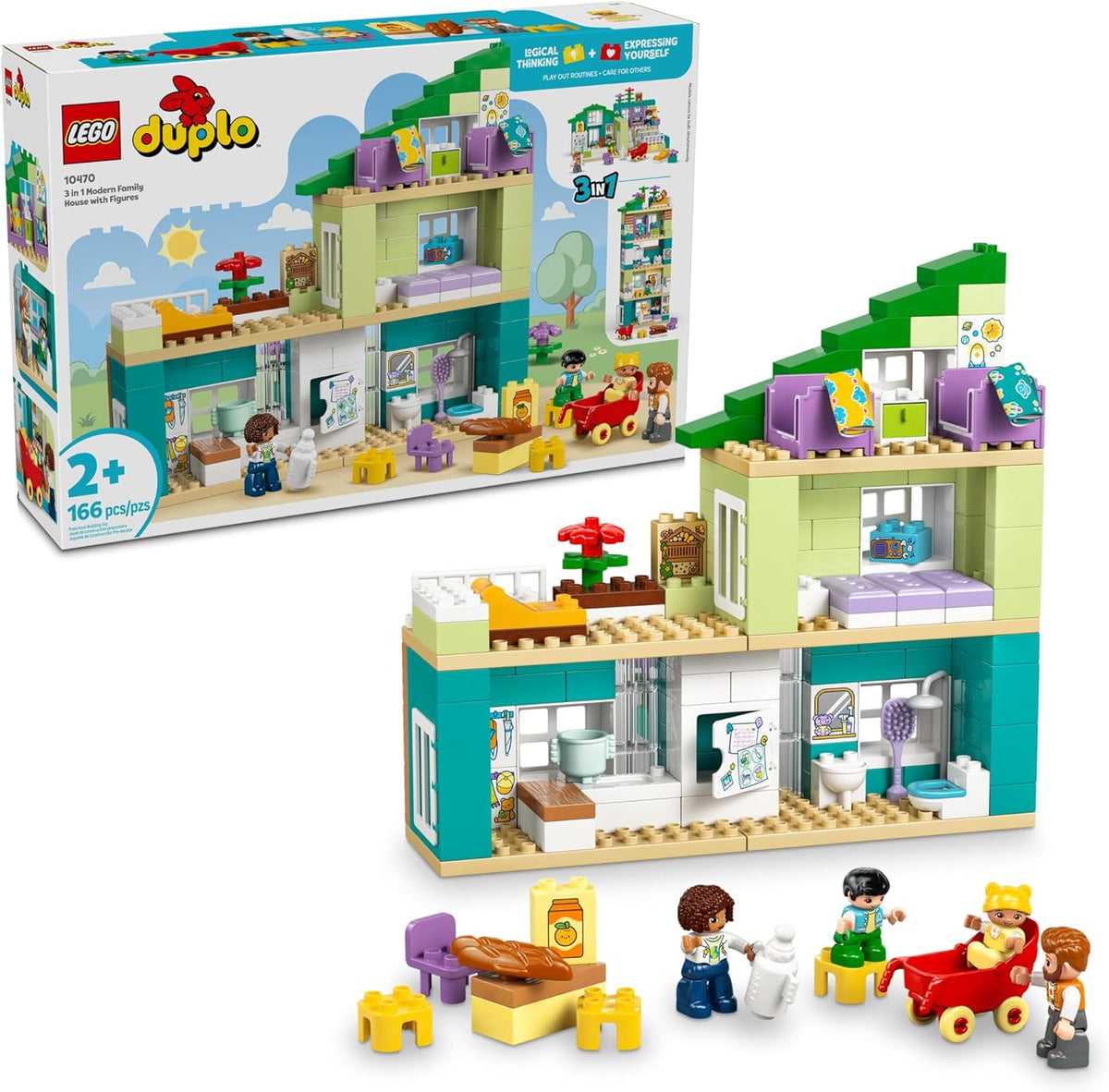 LEGO DUPLO Town 10470 - Casa familiar moderna 3 en 1 con
