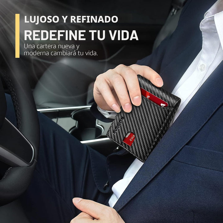 RUNBOX Cartera delgada para hombre, 11 ranuras para tarjetas de cré...