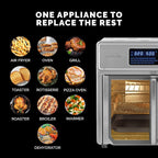 Kalorik MAXX - Horno freidora de aire, 26 cuartos de galón, tostador de encimera 10 en 1 y freidora de aire combo - Freír, hornear, asar, asador giratorio, y más, grandes puertas francesas de vidrio y