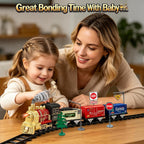 JUQU - Juego de tren eléctrico con humo, luces y sonido para niños mayores