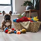 Cesta de juguetes para perros, cubo de juguete con forma de hueso