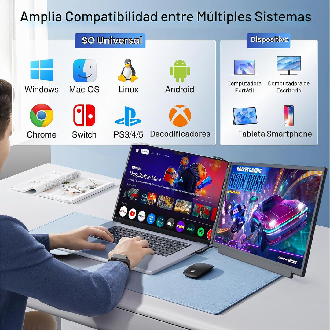 Loreinstent Extensor de pantalla para laptop de 15.6 pulgadas, moni...
