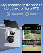 eufy Security eufyCam S4, cámara solar 4K, PTZ de 3 lentes, cobertura, Solo