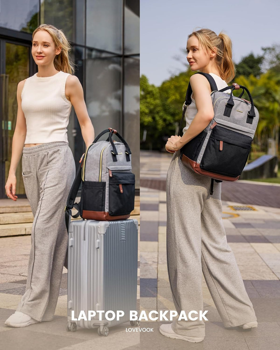 LOVEVOOK Mochila de viaje para laptop para mujer, bolsa antirrobo p...