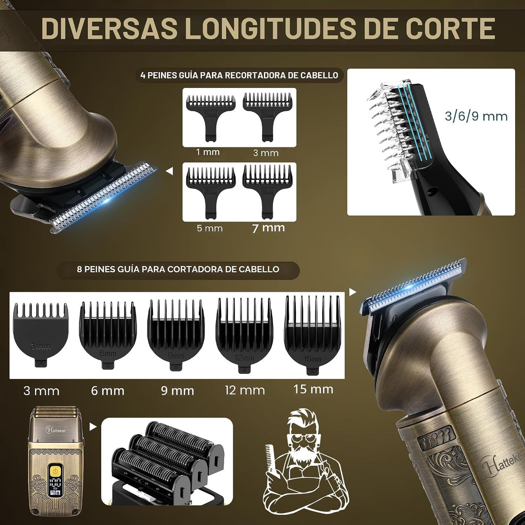 Hatteker Cortapelos Profesional Maquinilla de Afeitar Eléctrica Afe...