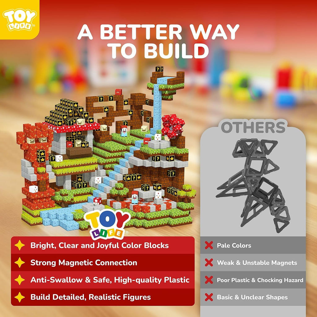 TOY Life - Bloques de construcción magnéticos, juego de cubos de mundo