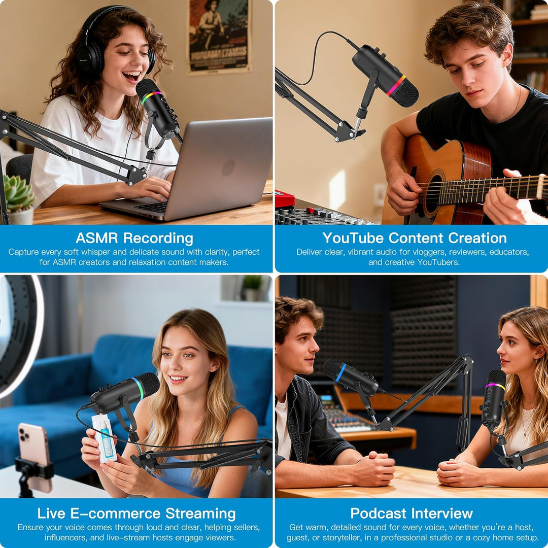 Micrófono ZealSound Podcast para PC\/Mac\/iPhone \u2013 Micrófono d...