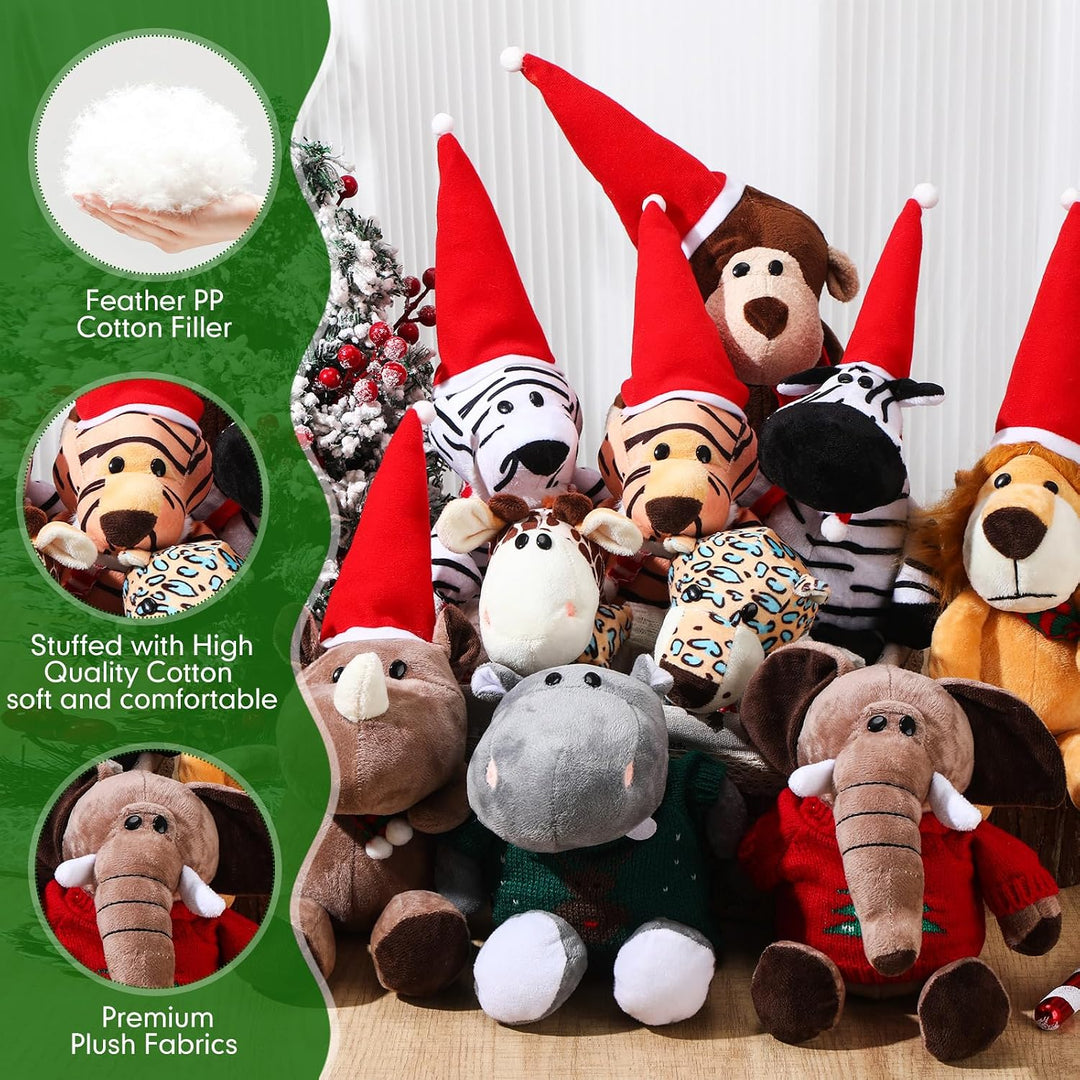 HyDren Juego de 10 animales de peluche de safari de 9 pulgadas y el...