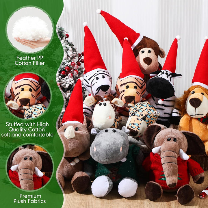 HyDren Juego de 10 animales de peluche de safari de 9 pulgadas y el...