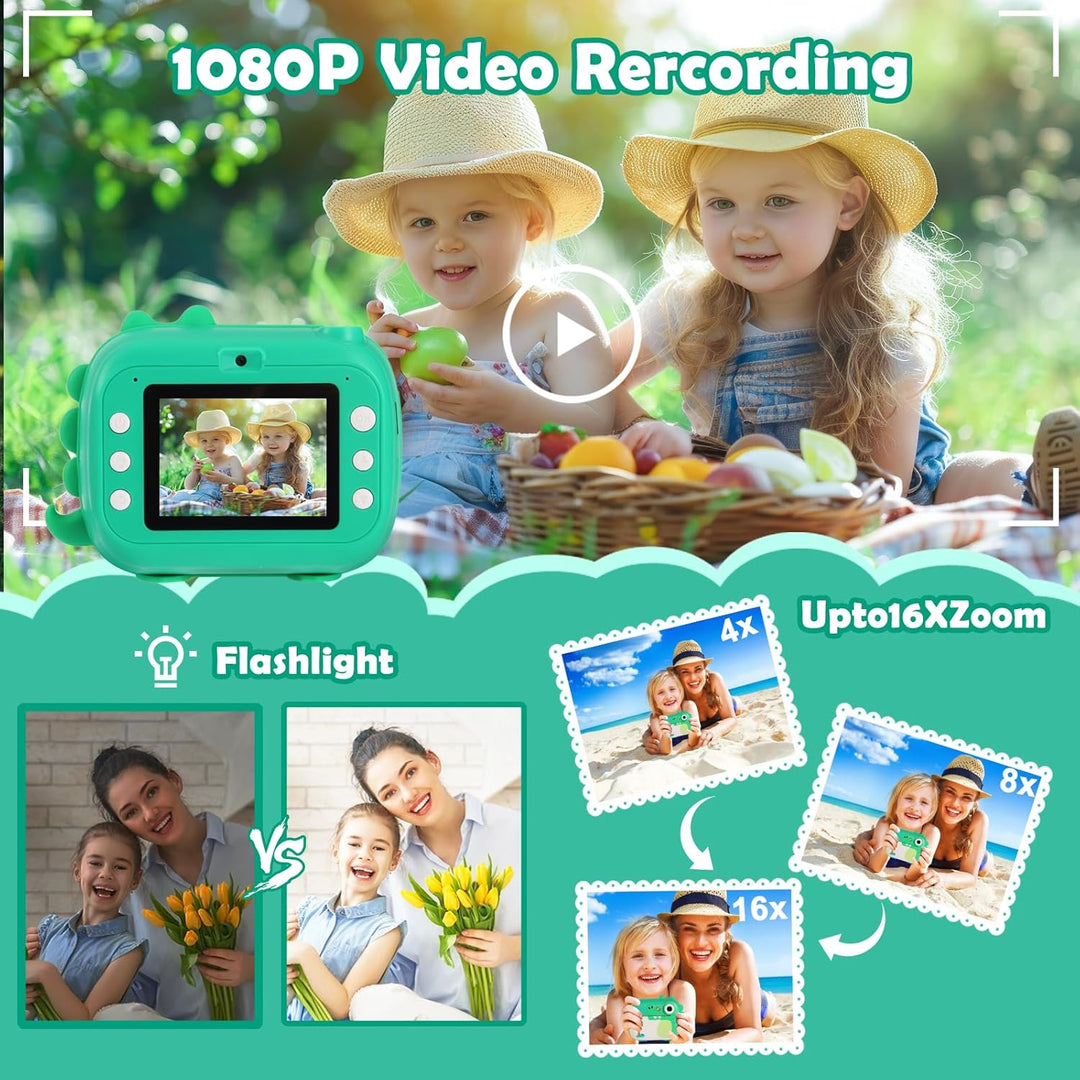Cámara de impresión instantánea para niños, juguetes de cámara digi...