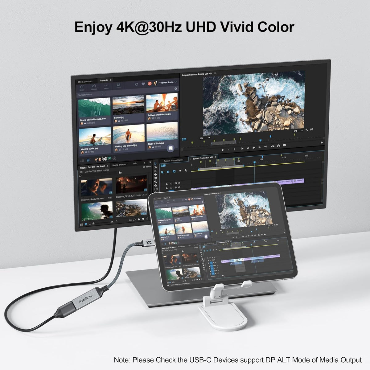 Adaptador USB C a HDMI, paquete de 5, 4K, compatible con