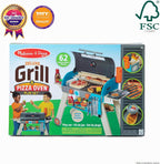 Melissa & Doug Deluxe Wooden Barbecue Grill & Smoker con Toy Food