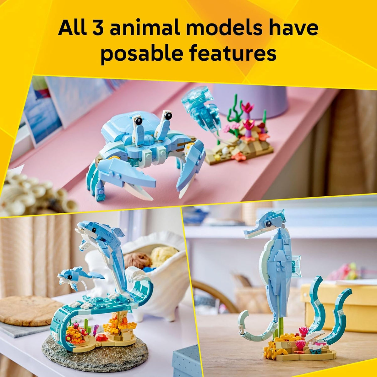 LEGO Creator 31385 - Animales marinos 3 en 1 hermosos