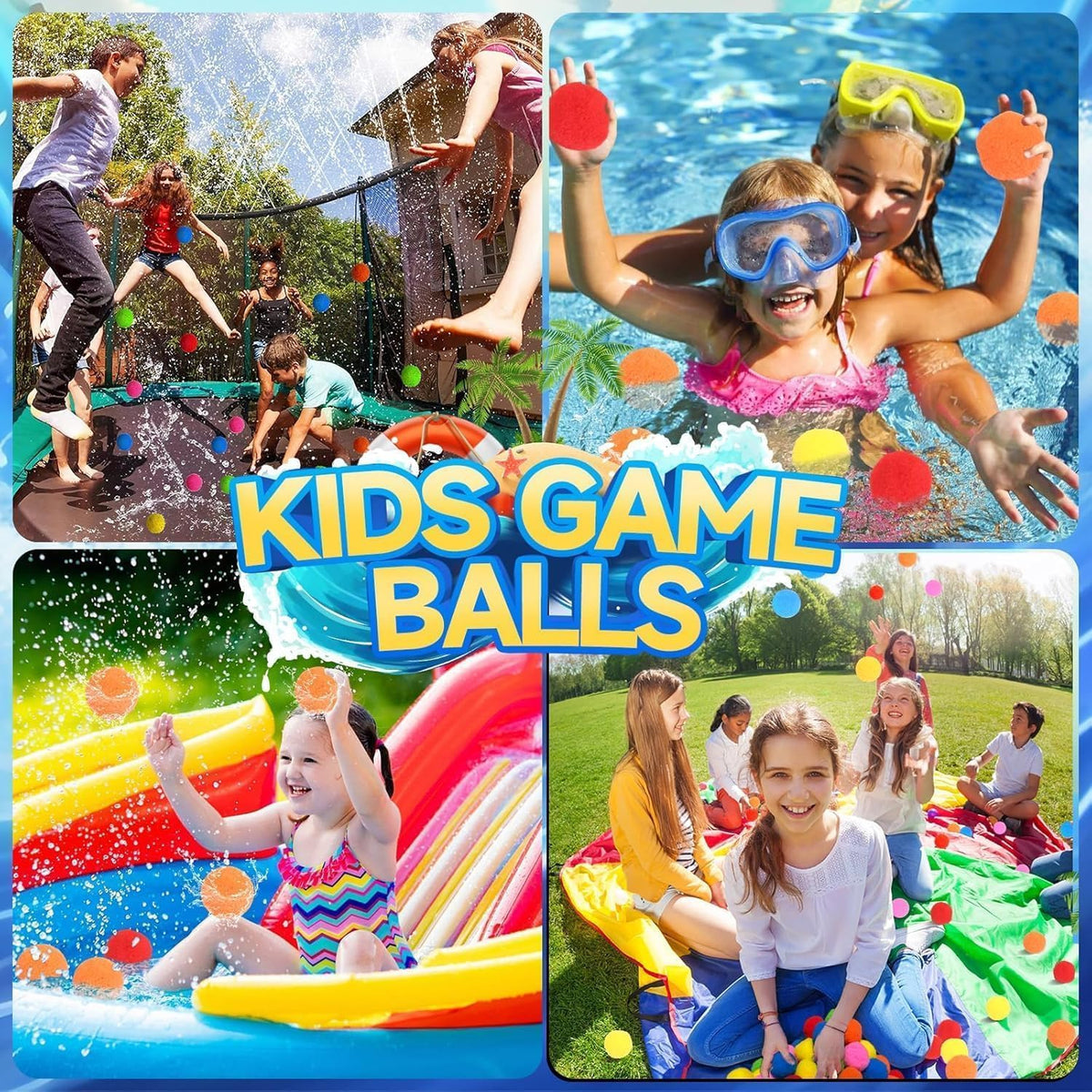 60 Piezas Pelotas de Agua Reutilizables, Globos de Agua Reutilizables para Juguetes y Juegos al Aire Libre, Juguetes de Agua para Niños y Adultos Niños y Niñas - Pelotas de Juguetes de Verano para