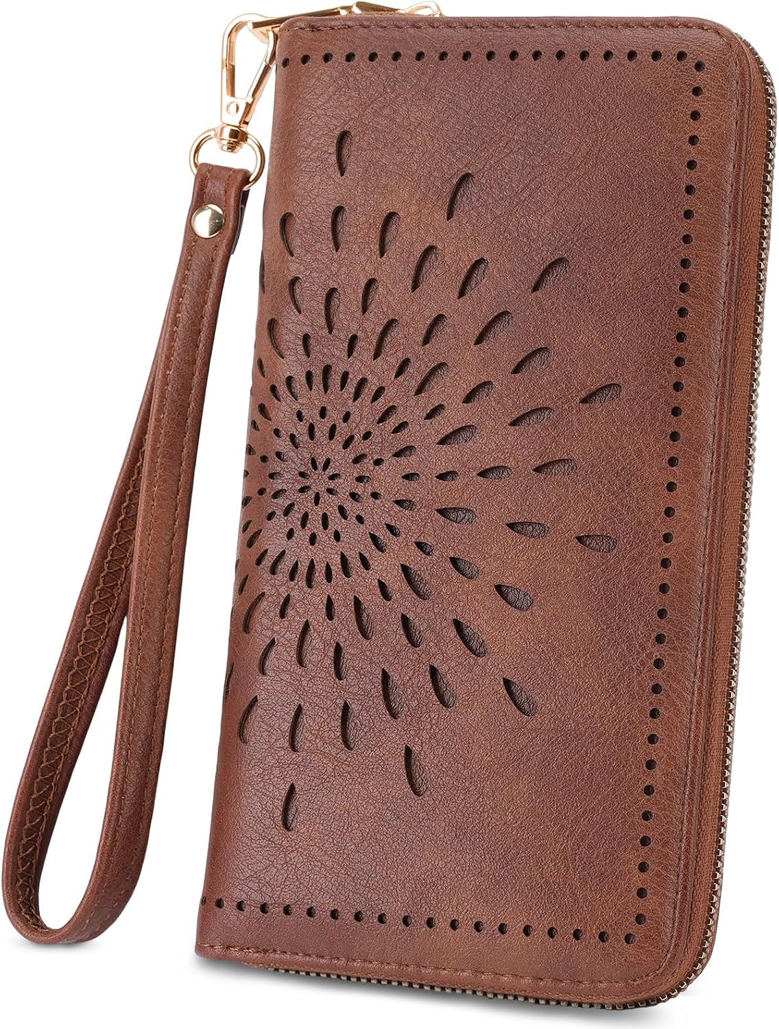 APHISON Billetera para mujer, gran capacidad, monedero, tarjetero, RFID, pulsera, teléfono, cremallera, moneda, bolsillo de viaje