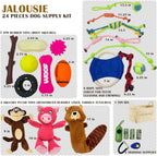 Jalousie Multipack Dog Squeaky Toys Bulk Bundle Pup Toy - Puppy Toys para Pets para Small Medium Breed (24 PCs Gift Basket)