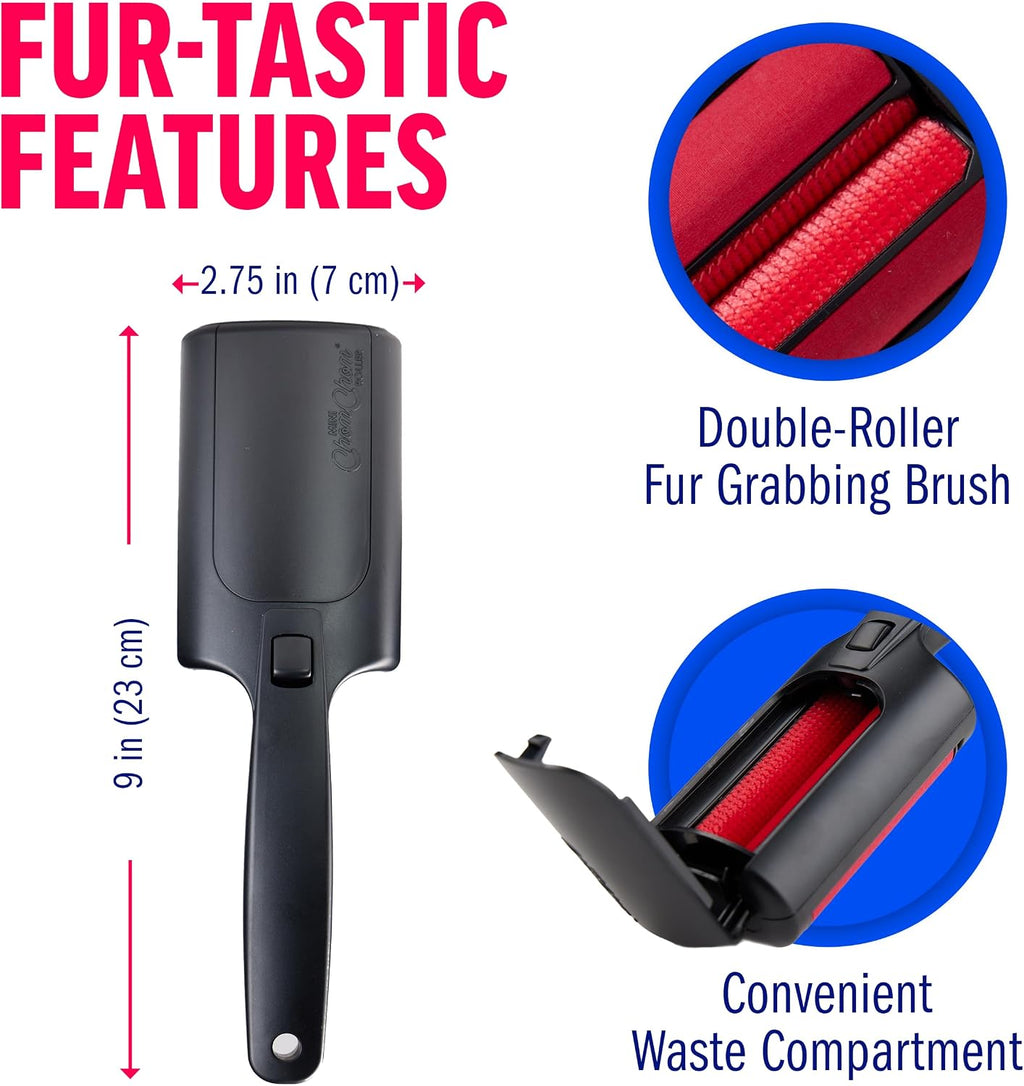 ChomChom Roller Removedor de pelo de mascotas – Rodillo reutilizable para eliminar pelusas para ropa, sofás, autos y viajes – Removedor de pelo de gatos y perros, compacto, no necesita recambios pegajosos (mini rodillo)