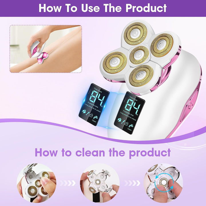 Maquinillas de afeitar eléctricas para mujer, resistente al agua y...