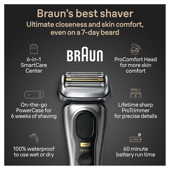 Braun Afeitadora eléctrica Series 9 PRO+, kit de afeitado con 5 ele...