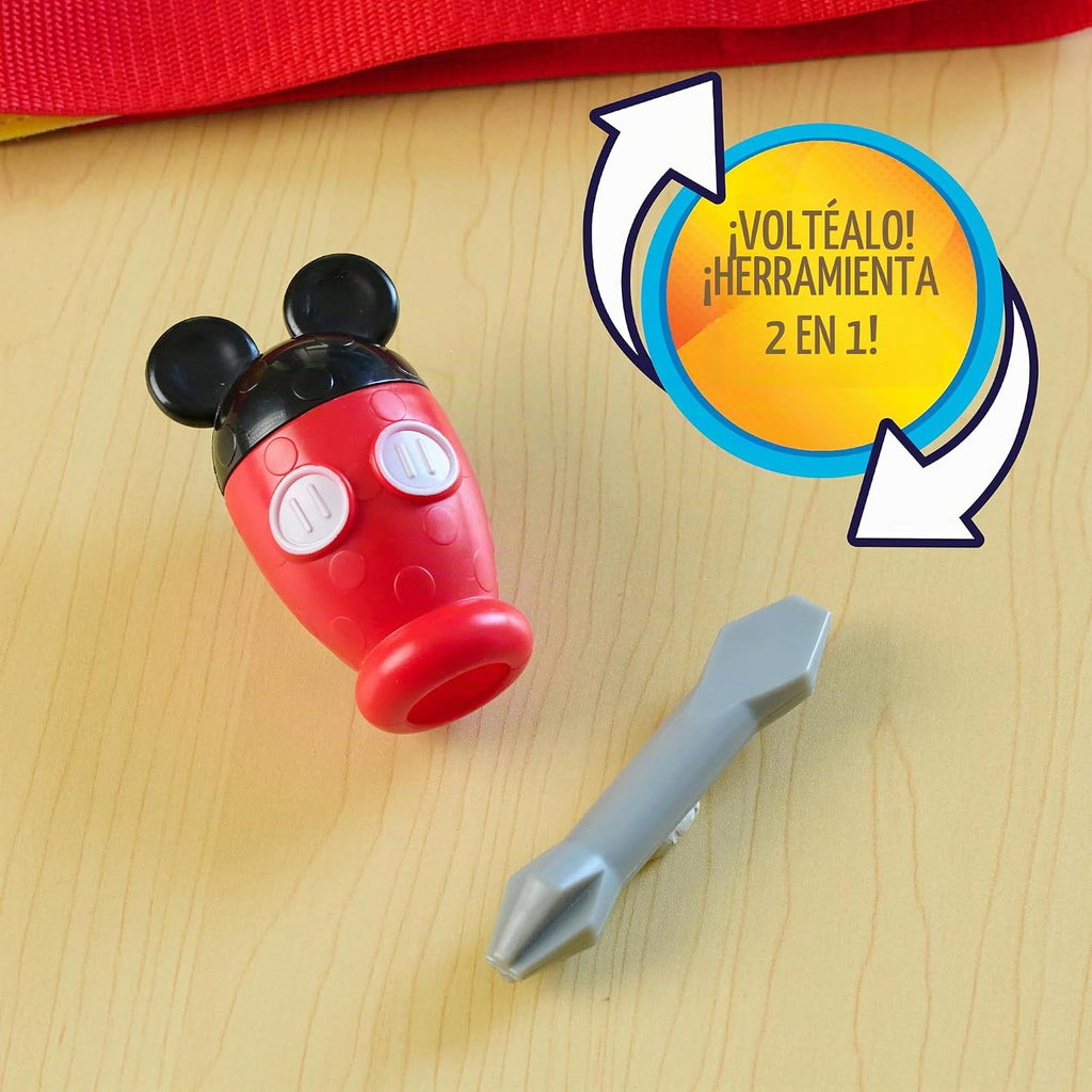 Just Play - Cinturón de herramientas de Mickey Toodles Talk'n de Disney y accesorios de herramientas para juegos de disfraces y simulación, juguetes para niños a partir de 3 años