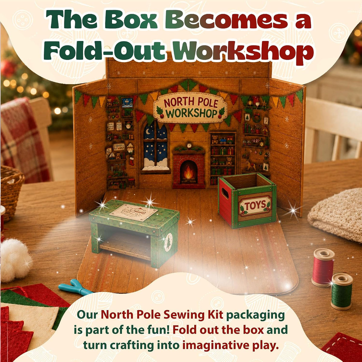 Pinwheel Crafts North Pole - Kit de costura de Navidad para niños