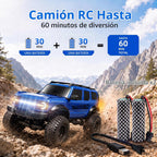 RC Rock Crawler, camión todoterreno con control remoto 4WD, velocidad ajustable y luces LED, auto RC para escalada todo terreno con bajo voltaje y protección antiparo para adultos y niños