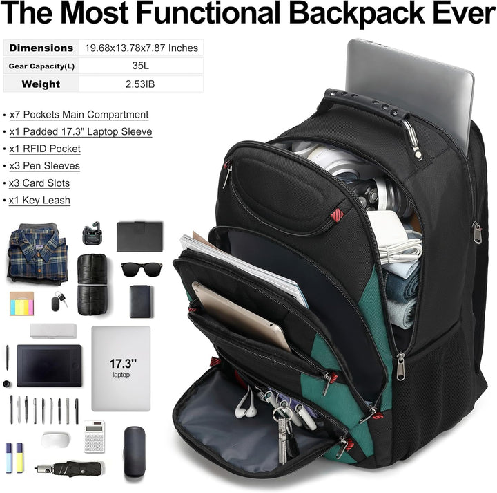 Mochila para laptop Boavan para hombres (Negro, 15.6 pulgadas), Ele...