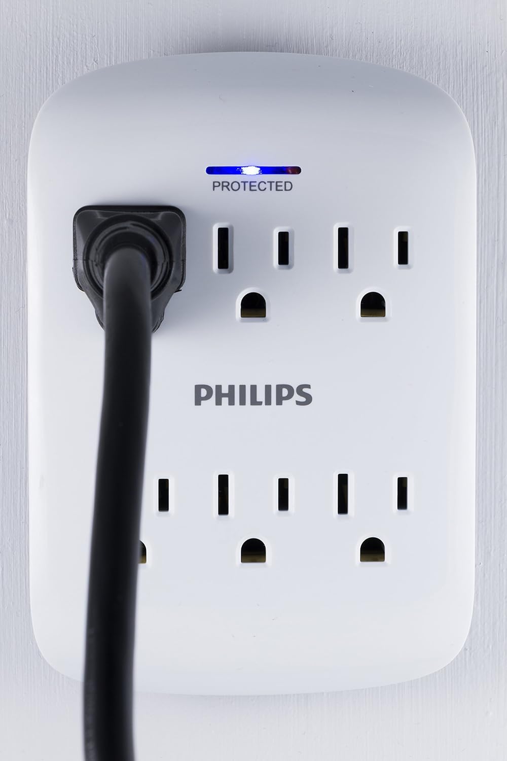 Lámpara Philips - Protector de sobretensiones extensor de 6 tomas, paquete de 4