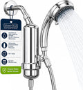 SF-7C - Sistema de filtro de ducha de mano (cromado) - Varita ajustable de lujo, filtración avanzada para una reducción superior del cloro - Certificado NSF/ANSI: 96.6% de cloro, 10.000