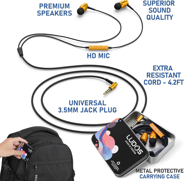 LUDOS OMNITONE Auriculares con cable in-ear, Garantía de 5 años, Au...