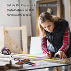 WORKPRO Kit de herramientas rosa, juego de herramientas de reparación del hogar de 263 piezas con bolsa de almacenamiento abierta de boca ancha, kit de herramientas para el hogar, cinta rosa