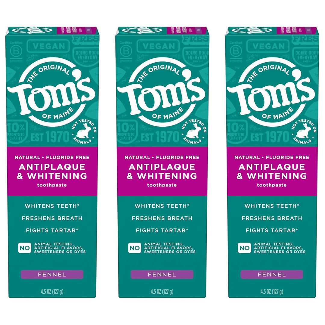 Tom's of Maine Pasta de dientes antiplaca y blanqueadora, sin f...