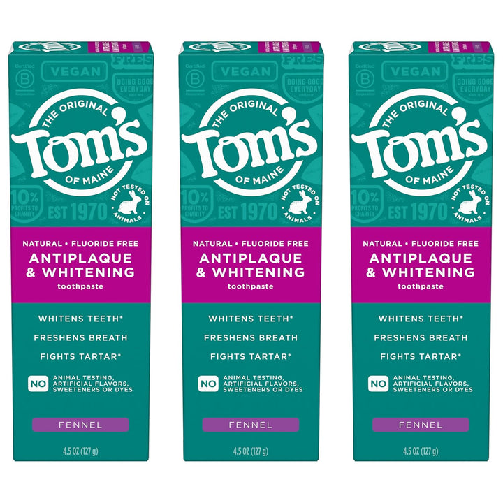 Tom's of Maine Pasta de dientes antiplaca y blanqueadora, sin f...