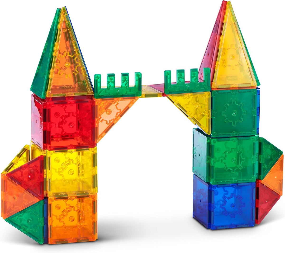 Tytan ZURU - Juego de construcción de azulejos magnéticos de 100 piezas, colorido juguete de construcción STEM con formas variadas, base con ruedas para construcciones móviles y bolsa de transporte