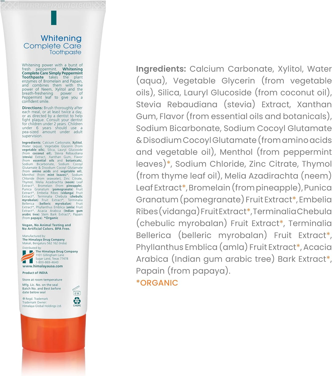 Himalaya Botanique Crema dental blanqueadora de cuidado completo, s...