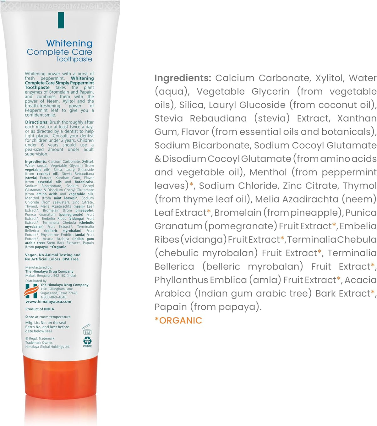 Himalaya Botanique Crema dental blanqueadora de cuidado completo, s...