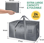 BALEINE Paquete de 8 bolsas de mudanza de gran tamaño con asas reforzadas, bolsa de almacenamiento resistente para ropa, suministros de mudanza (gris invierno, paquete de 8)